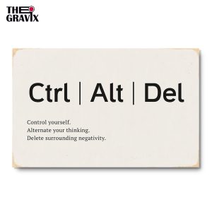 Деревянный Постер "Ctrl Atl Del"