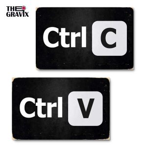 Дерев'яні Постери "Ctrl C + Ctrl V" 2 шт