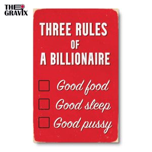 Деревянный Постер "Three Rules of a Billionaire"