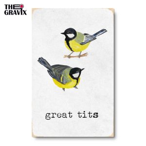 Деревянный Постер "Great Tits"