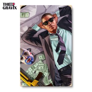Деревянный Постер "GTA V - деньги"