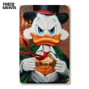 Деревянный Постер "Scrooge McDuck и Bitcoin"
