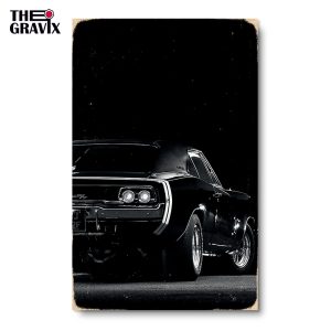 Wooden Poster "Dodge Charger 1968"