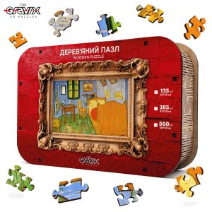 Wooden puzzle "Bedroom in Arles" by Van Gogh in a luxurious wooden box